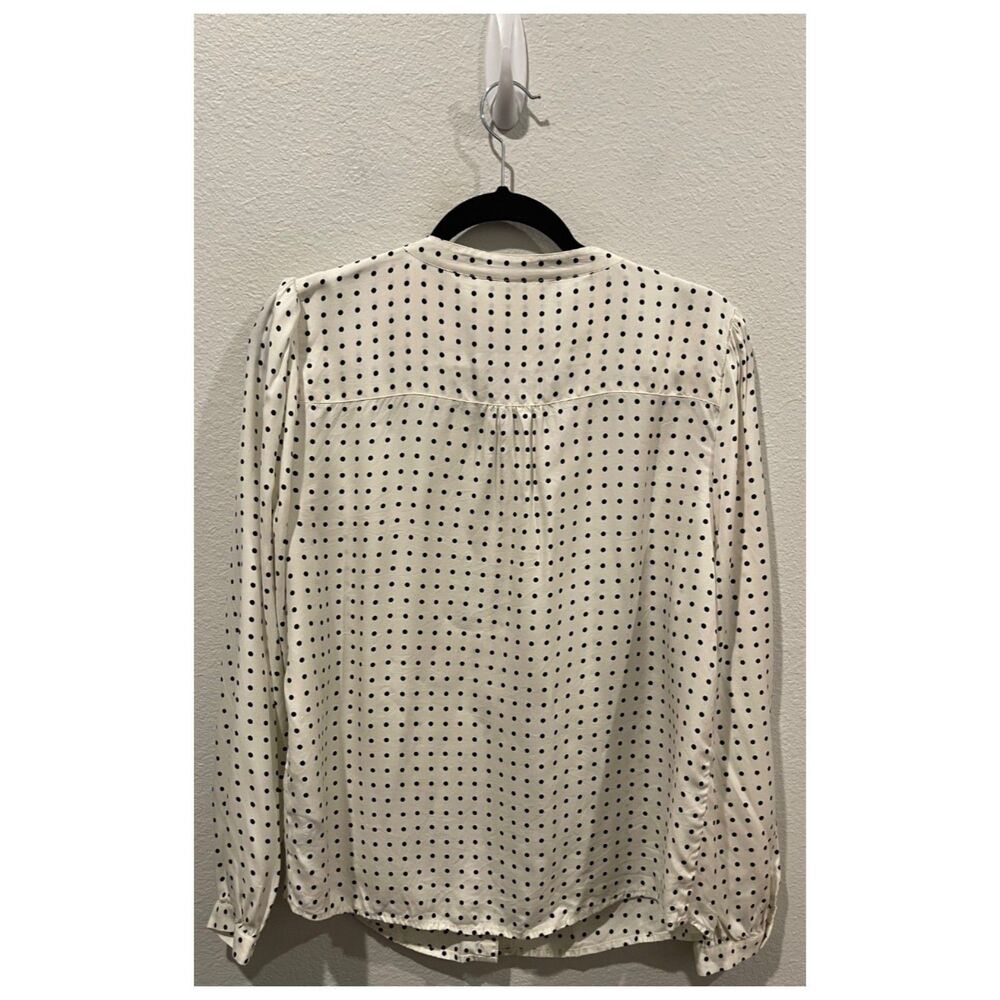 BODEN Beige Button Down Black Polka Dots Long Sleeve Shirt - Picture 5 of 5